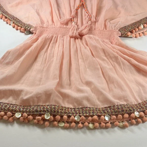 Shiraleah Chicago Dede 100% Cotton Coverup One Size in Pink - Picture 4 of 14